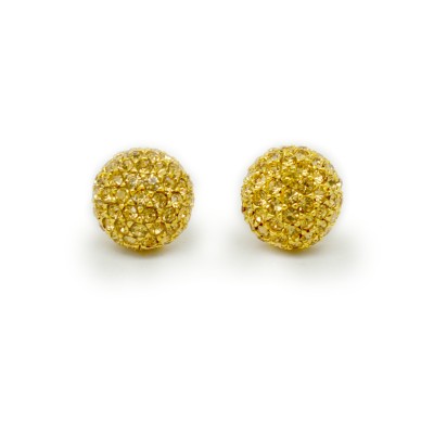 Swarovski Crystal Encrusted Ball Earring (Gold)